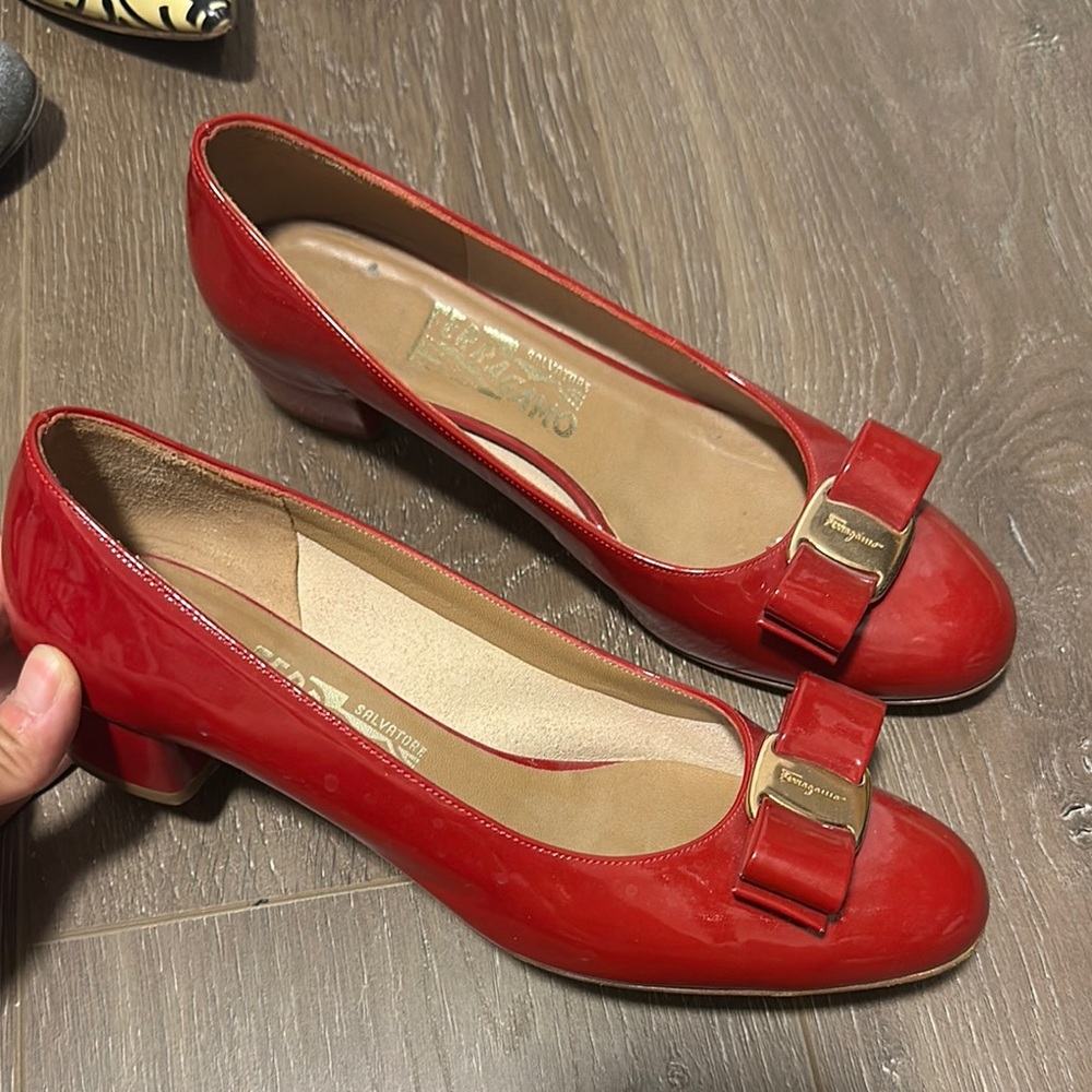Salvatore Ferragamo Red Heeled Shoes with Elegant Design